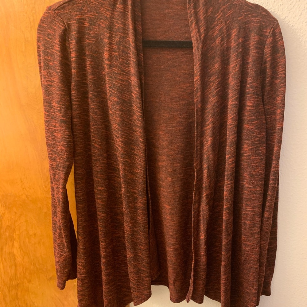 Red and black cardigan